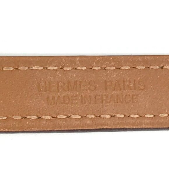 HERMES O'Kelly Bracelet Double bracelet accessories Bracelet Swift Brown/Gold - Picture 11 of 13
